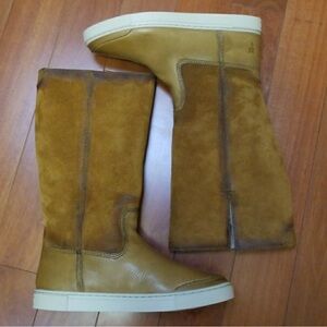 NIB Frye Women's Gemma Tall Shearling Boots, camel